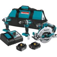 New In Box! Makita 3 Piece Combo Kit  18V LXT Lithium 2 Drills 1 Saw